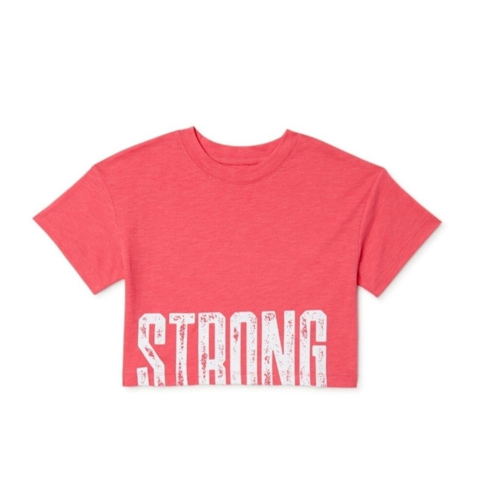 NWT Athletic Works Girls Size L(10-12) Plus Graphic Crop T- Shirt